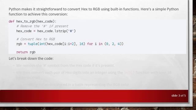Converting Hex to RGB in Python смотреть онлайн