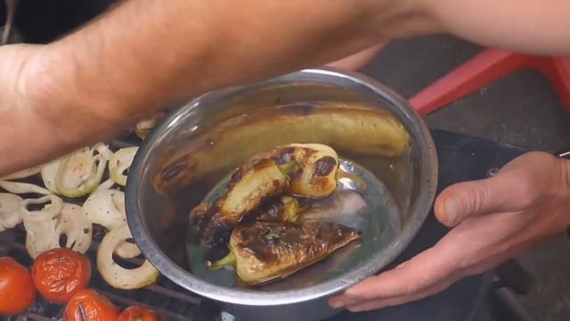 Мясо с овощами на мангале| Мясо с овощами на природе| смотреть онлайн