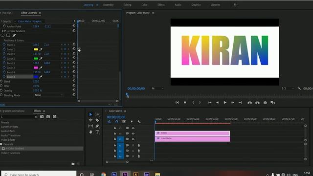4 Colour Gradient effect animation in premiere Pro-Kiran Ramagowni смотреть онлайн
