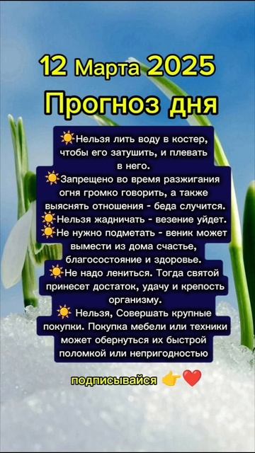 Прогноз дня на 12 Марта 2025 смотреть онлайн