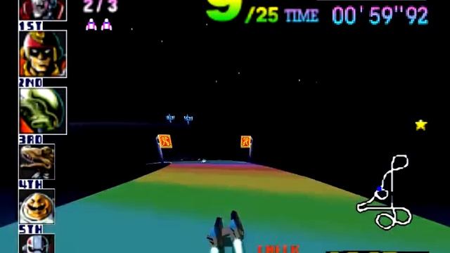 F-Zero X - Rainbow Road; Twin Noritta; Master mode; no shortcuts смотреть онлайн