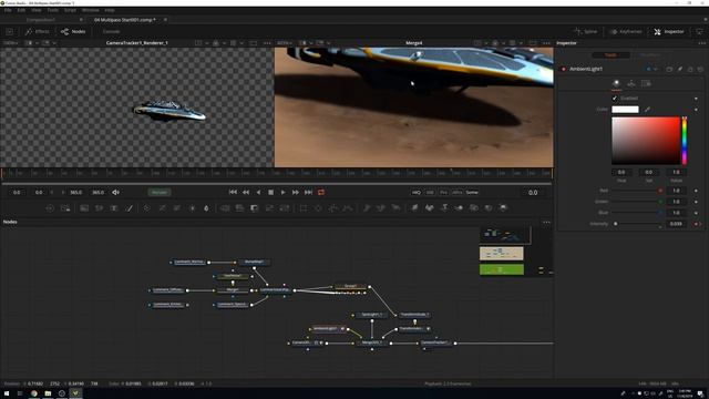 Compositing A Spaceship In Resolve & Fusion 4/5: Multipass Composite