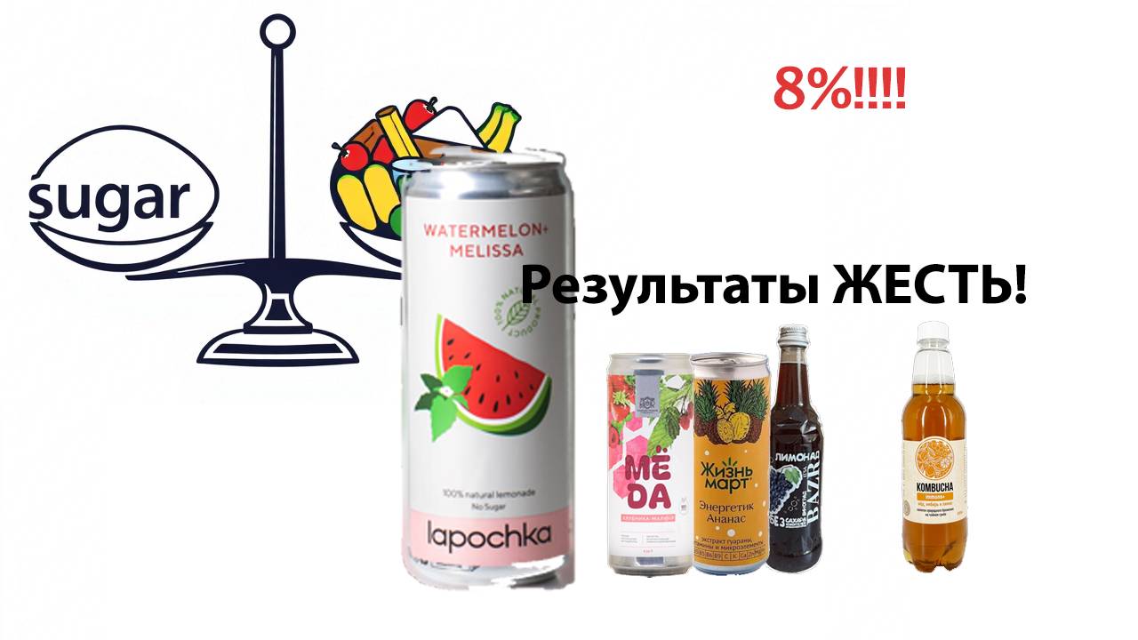 Проверяем лимонады БЕЗ САХАРА Lapochka Арбуз-Мелисса сахарку?