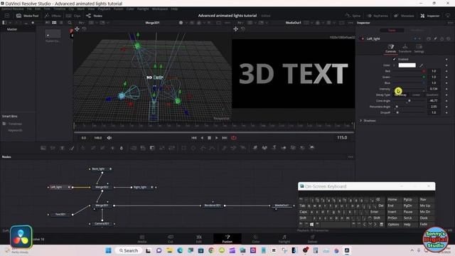 DaVinci Resolve 18 Advanced lighting with 3D text tutorial updated macro. Can use outside shaders. смотреть онлайн