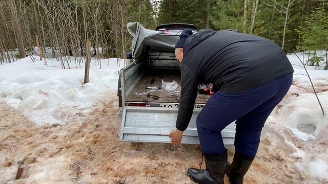 Шифер! Доработка нового прицепа! Жареная рыба на мангале !