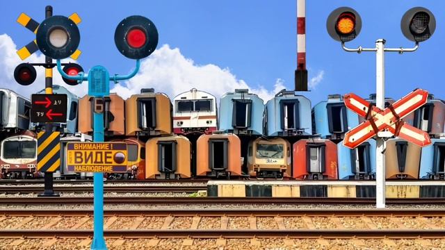 Palang pintu kereta api Infinite Sign train 😂【踏切アニメ】FUMIKIRI 踏切 Railroad crossing sign trainz ! смотреть онлайн