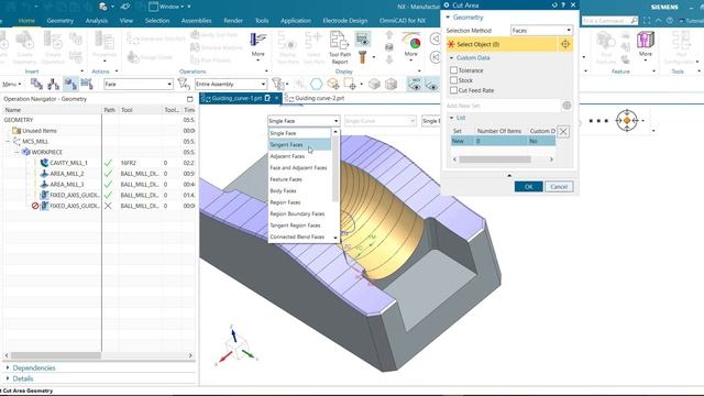 Nx Cam, Guiding Curve, Fixed Axis Guiding Curve In Nx 1953, Nx Guide Curve