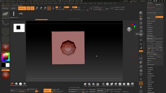SPHERE CUT FROM BOX ZBRUSH смотреть онлайн