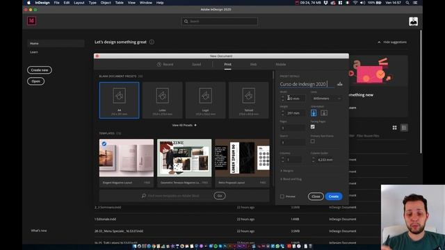 Curso de Indesign CC 2020 para iniciantes Completo - Como criar um arquivo - Aula 01 смотреть онлайн