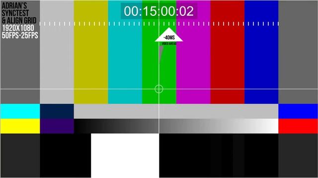 30min 1080p 50fps 25fps Audio Video Sync Test and Video Frame Align Grid смотреть онлайн