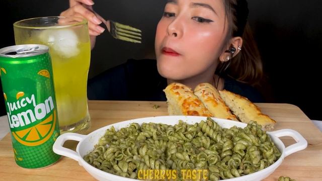 PESTO PASTA | CHEESE STICK PESTO BREAD 🥖 | MUKBANG | EATING SOUNDS | Cherry's Taste ASMR