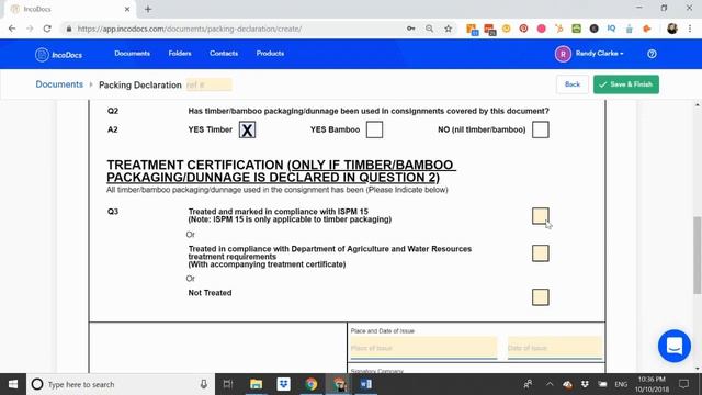 How to create a Packing Declaration document for import export ISPM15 смотреть онлайн