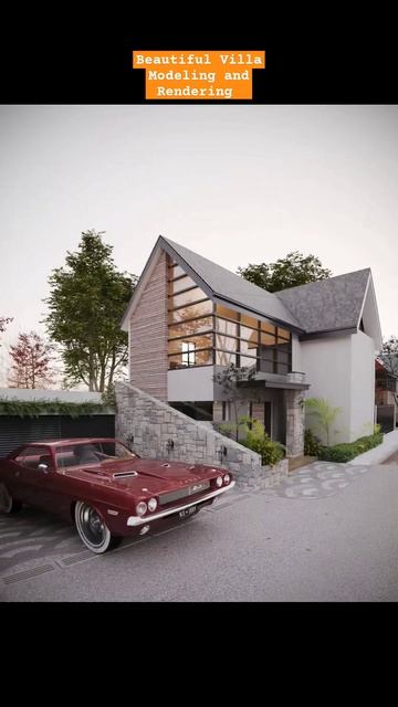 Villa 3d Exterior Modeling and rendering with SketchUp and Chaos Corona #3d #architecture #villa смотреть онлайн