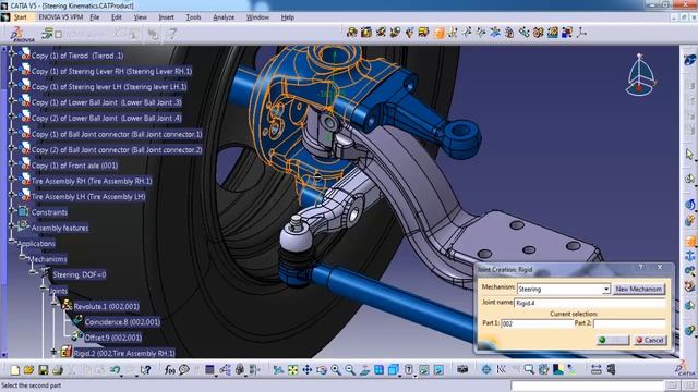 CATIA V5 KINEMATICS | Steering Mechanism | Recirculating Ball Steering | Commercial Vehicle Tutoria смотреть онлайн