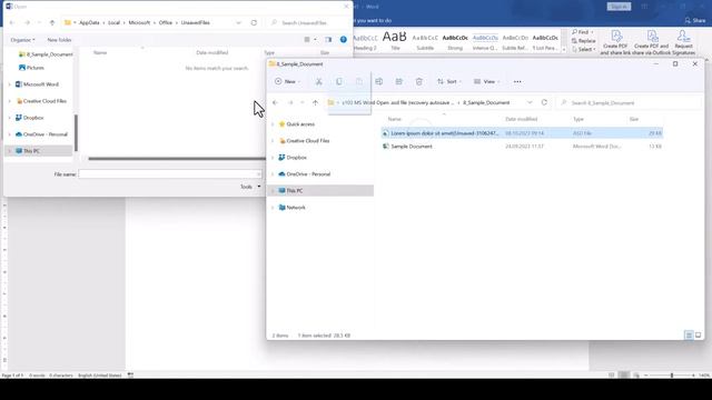 MS Word: Open .ASD file (recovery autosave file) ✅ 1 MINUTE смотреть онлайн