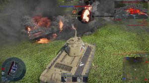 War Thunder. Реалистичные бои, техника Германии T-34 747(r), БР 4.3, карта Поля Нормандии.