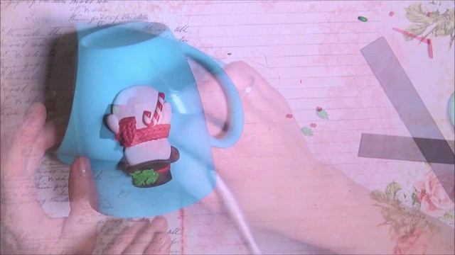 Снеговик. Новогодний декор кружки из полимерной глины смотреть онлайн