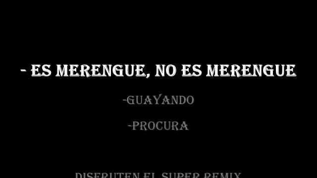 Es Merengue No Es Merengue