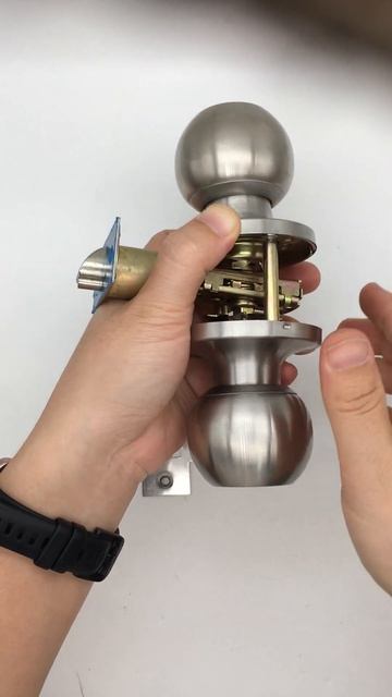 Satin Nickel Stainless Steel 201 Interior And Exterior Bathroom Door Knob Lock смотреть онлайн