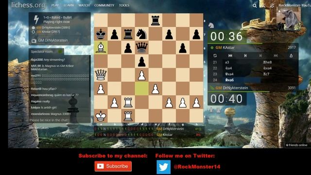 EPIC BULLET MATCH: Magnus Carlsen vs 3000 rated Grandmaster on lichess.org смотреть онлайн