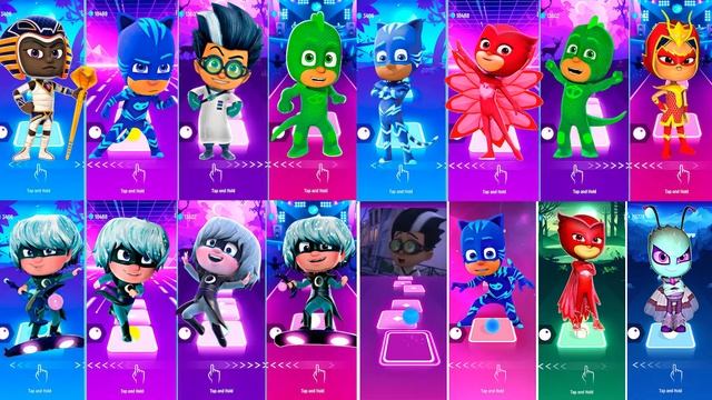 PJ Masks All videos MegaMix - Gekko 🆚 Owlette 🆚 CatBoy 🆚 Dragon Girl 🎶 Tiles Hop EDM Rush смотреть онлайн