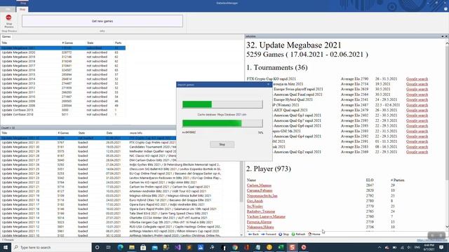 ChessBase 16. Update Mega Base 2021 With New Games. [EN]