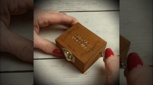 Музыкальная деревянная шкатулка-шарманка из массива Россия золотая с мелодией Гимн России