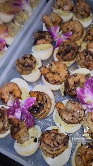 Shrimp N Jerk Deviled Eggs