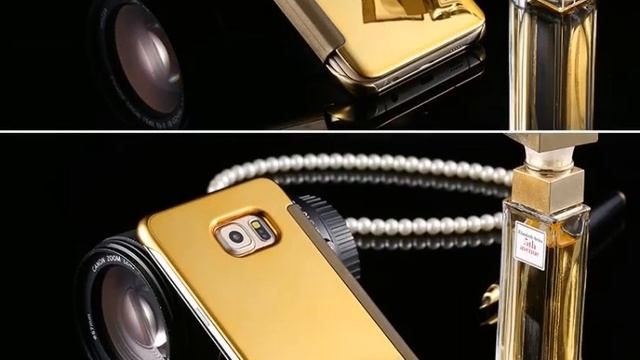 S6EdgePlus ! Leather + Hard Plastic Flip Plating Mirror Case f смотреть онлайн