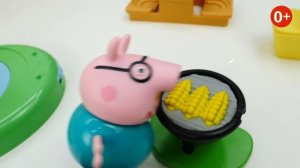Свинка Пеппа и Джордж с родителями на пикнике! Игры в игрушки из мультиков: Игровой набор для детей