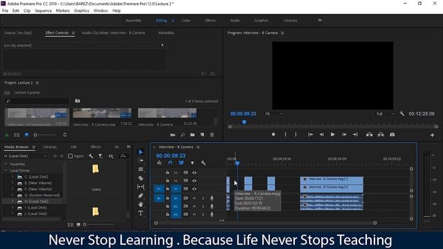 Adobe Premiere Pro Course Lecture 2 New Squnce And Open 2 project Im The Same Time смотреть онлайн