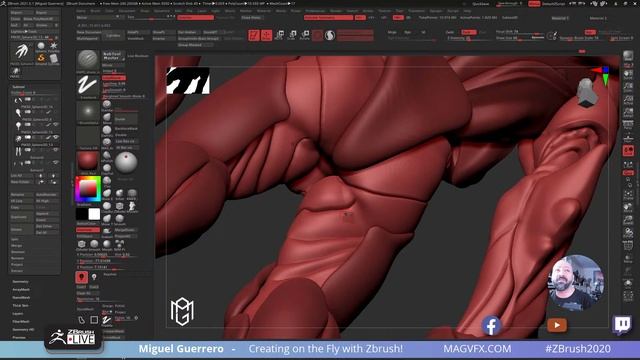 Creating an Alien Creature on the Fly with ZBrush! - Miguel Guerrero - Part 3 смотреть онлайн