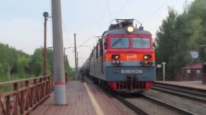 Электровоз ВЛ80С-1281 с грузовым поездом платформа Стригино 30.08.2021 | VL80C-1281 at Strigino