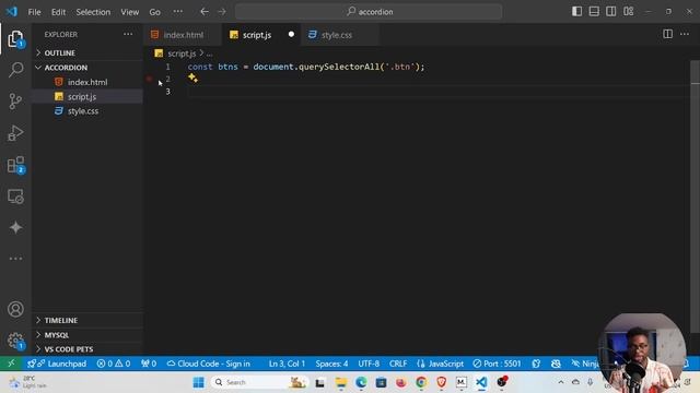 Javascript Beginner Project | The Accordion Using Plain HTML, CSS and JavaScript смотреть онлайн