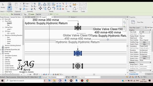 Globe Valve | Revit Family | BIM | LOD 500 Families