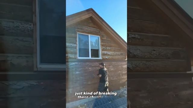 How I turned a cement home into a log cabin using mostly spray paint. смотреть онлайн