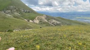 Учкекен. Поднимаюсь на скромную гору. Вдохновляющий вид и простор. Коровки, ветер, лето.