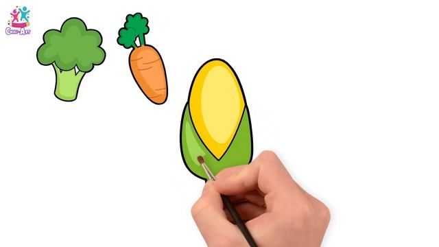 5 Vegetables Easy Drawing, Painting and Coloring for Kids & Toddlers смотреть онлайн