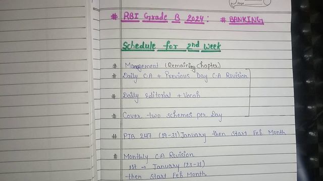2nd WEEK SCHEDULE OF BANKING AND RBI GRADE B 2024 PREPARATION смотреть онлайн
