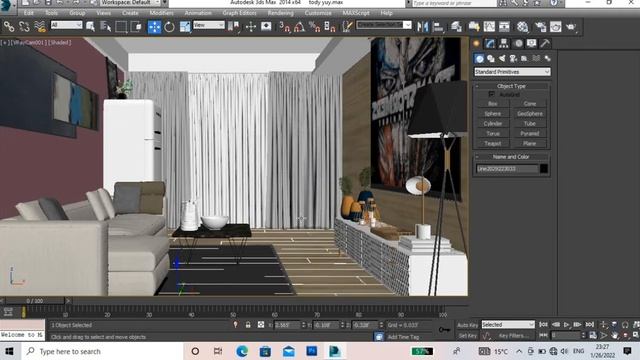 3DS MAX MODERN LIVING AREA INTERIOR DESIGN TUTORIAL VIDEO LIGHTING RENDER SETTING.. смотреть онлайн