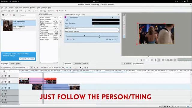 Kdenlive Tutorial - Transition #3 (Object wipe (??)) смотреть онлайн