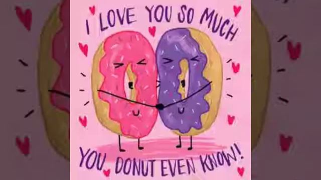 розовый и фиолетовый пончик обнимаются 🍩💜💗