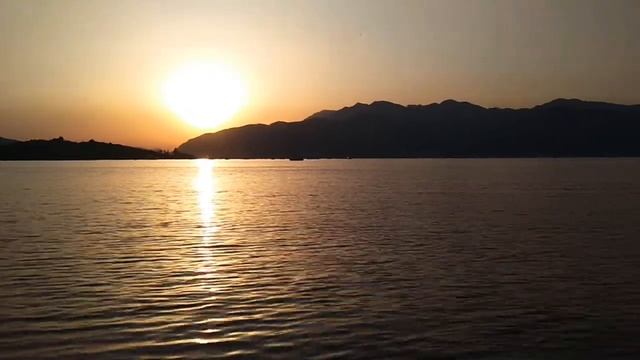 Beautiful Sunset In Tivat. Kalardovo Beach. Montenegro