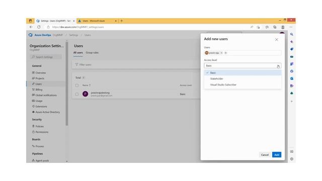 Manage User Access In ADO (Azure DevOps Organization)