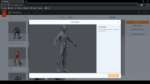 Auto character Rigging for Blender in Adobe Mixamo for Beginners... | Blender 2.9 смотреть онлайн