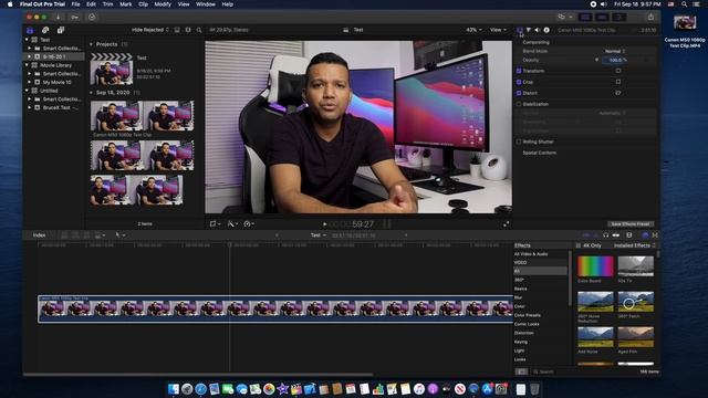 Final Cut Pro X Upscale 1080P to 4K add Sharpness and Smooth Skin Effect Tutorial смотреть онлайн