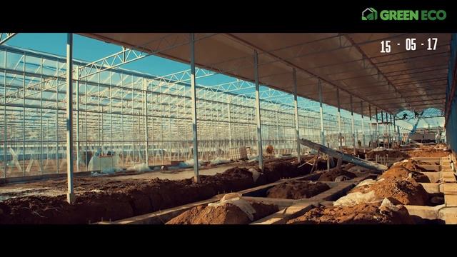 Time Lapse Строительство тепличного комплекса Компании 'Green ECO' 4K Video