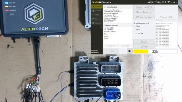 Demonstration Of Alientech's KESS3 Programming Tool Cloning A AcDelco E78 ECM Through Boot Mode
