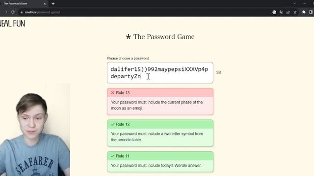 НЕВОЗМОЖНАЯ РЕГИСТРАЦИЯ! - The Password Game