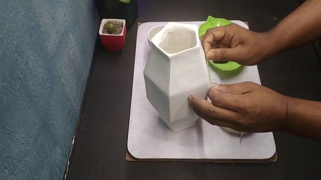 cement Flower Vase With Hand-painted Design. Home decor Idea, @Buban Q смотреть онлайн